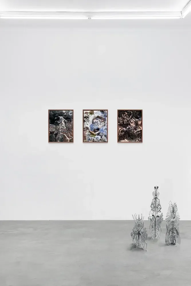 Exotic Exodus — 04, huile sur textile tissé et brodé — vue de l’œuvre