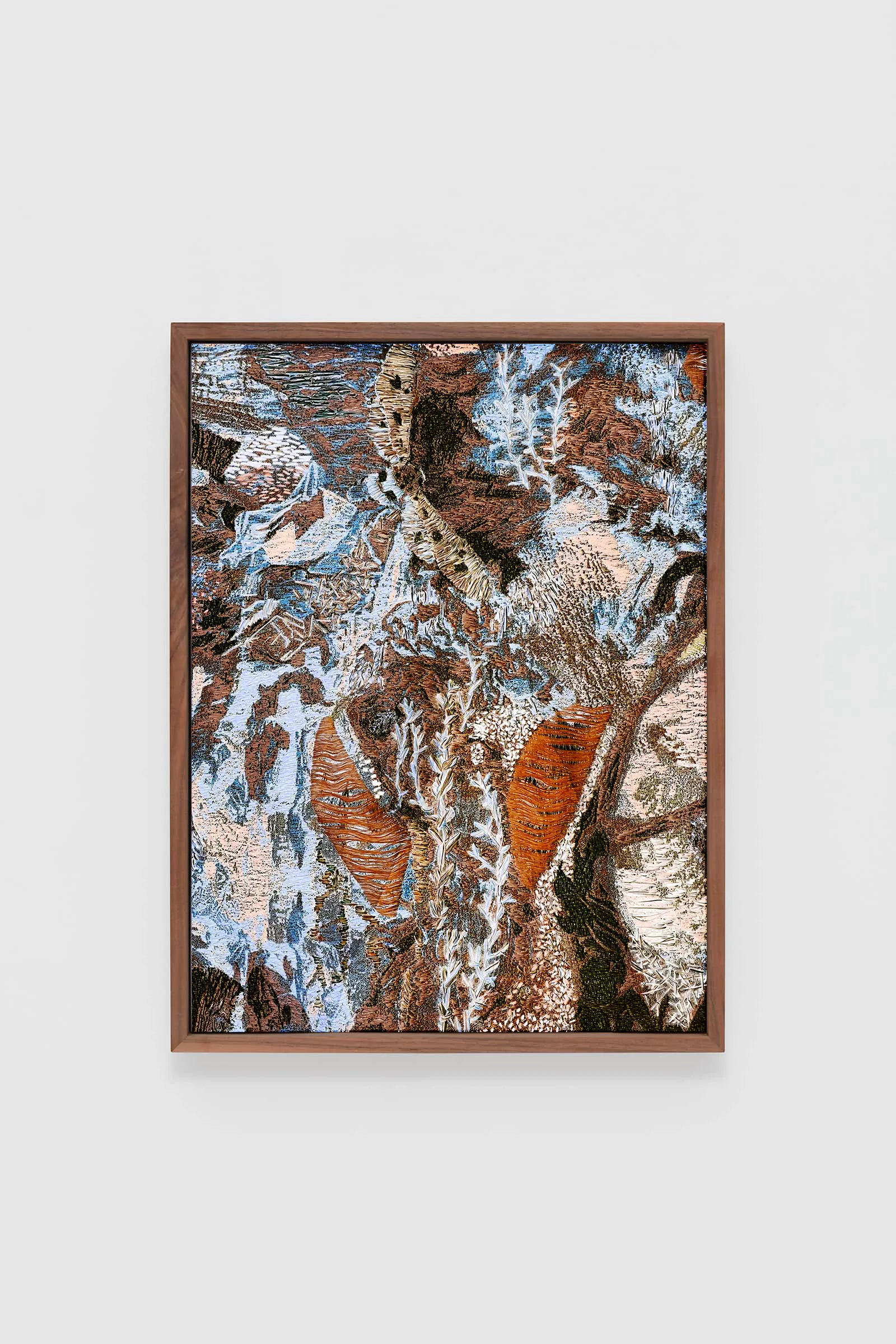 Exotic Exodus — 11, óleo sobre textil tejido y bordado — vista de la obra