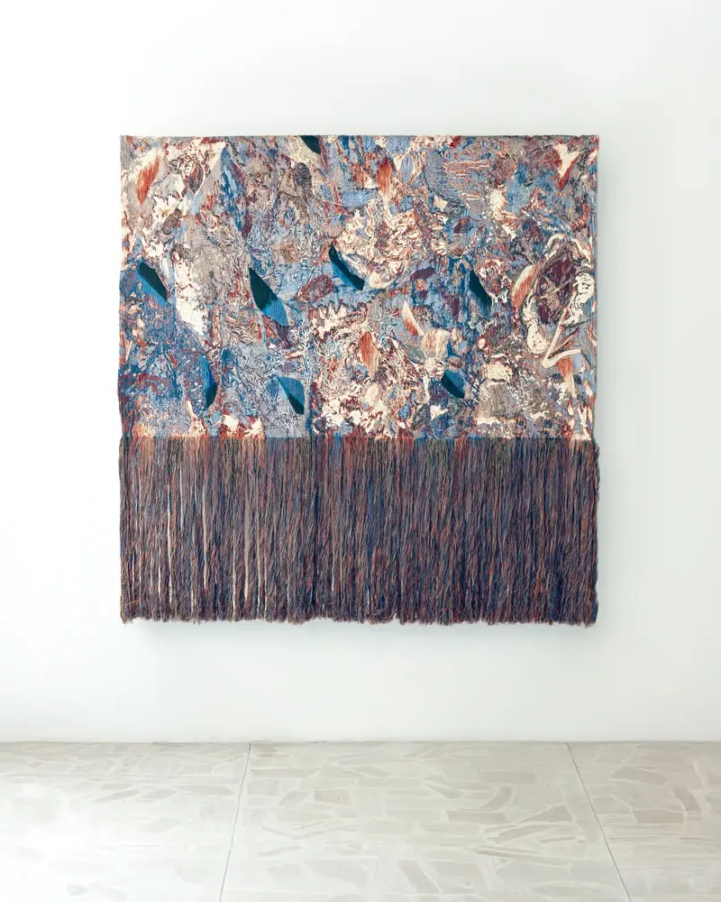 Coco Brun, textile art, embroidered tapestry, natural dyes, contemporary artist