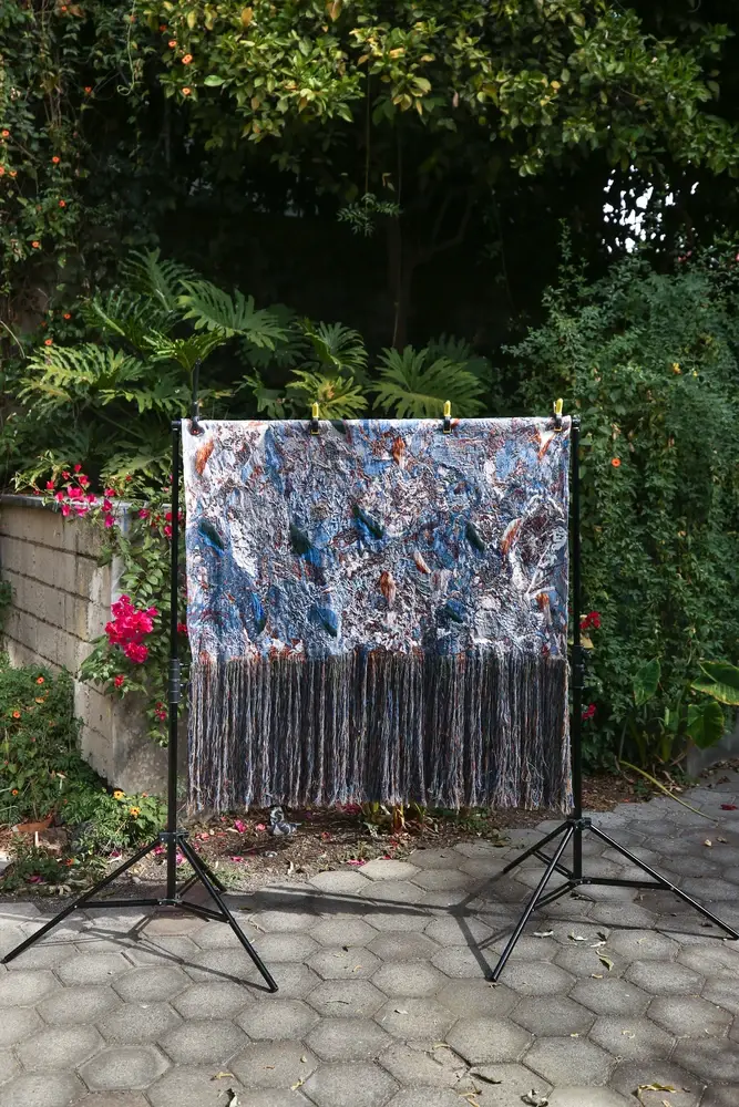 Upcycling eco-art work in progress, Mexico artist residency, Coco Brun