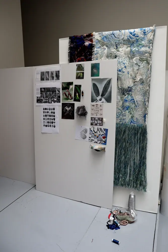 Textile fiber art studio, artist residency, Coco Brun