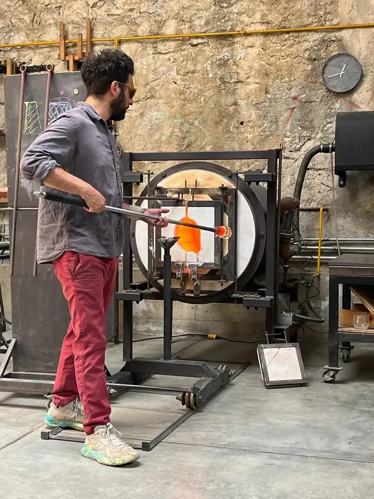 Glass blowing collaboration with artisan Diego in Oaxaca